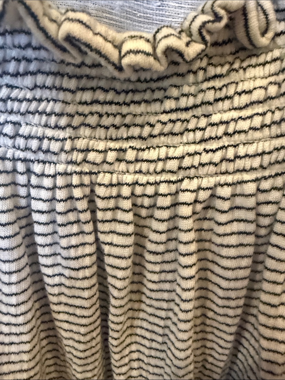 We The Free Gray and White Striped Off-Shoulder Blouse - Picture 3 of 4